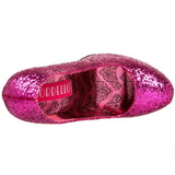 Fuchsia Glitter 14,5 cm Burlesque BORDELLO TEEZE-06G Plateau Pumps Hoge Hak