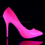 Fuchsia Neon 13 cm AMUSE-20 naaldhak pumps met puntneus