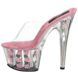 Fuchsia Transparant 18 cm ADORE-701FL Plateau Hoge Mules