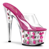 Fuchsia Transparent 18 cm ADORE-701FL Platform High Mules