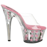 Fuchsia Transparent 18 cm ADORE-701FL Platform High Mules