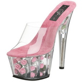 Fuchsia Transparent 18 cm ADORE-701FL Platform High Mules