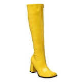 Gele laklaarzen 7,5 cm GOGO-300 Dameslaarzen hakken voor heren