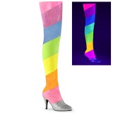 Glitter 10 cm DREAM-3012RBG Overknee Laarzen Drag Queen