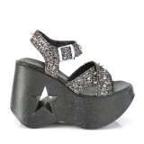 Glitter 13 cm DemoniaCult DYNAMITE-02 lolita sandalen wedge sandalen sleehak