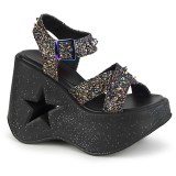 Glitter 13 cm DemoniaCult DYNAMITE-02 lolita sandals wedge sandals