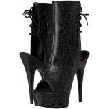 Glitter 15 cm DELIGHT-1018MMG peep toe ankle boots womens