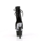 Glitter 18 cm SPECTATOR-1018G open teen platform boots met hak zwart