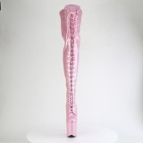 Glitter 20 cm ADORE-3020GP Rose thigh high boots with laces high heels