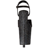 Glitter Black 20 cm FLAMINGO-809MG Platform High Heels Shoes