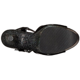 Glitter Black 20 cm FLAMINGO-809MG Platform High Heels Shoes