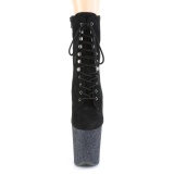 Glitter imitatie sude 20 cm FLAM-1020FSMG pole dance hakken - pole dance enkellaarzen