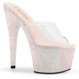 Glitter plateau 18 cm ADORE-701HMG transparante hakken - pole dance mules