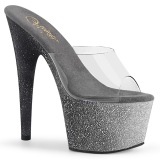Glitter plateau 18 cm ADORE-701OMBRE transparante hakken - pole dance mules