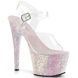 Glitter plateau 18 cm ADORE-708LG-3 transparante hakken - pole dance sandalen