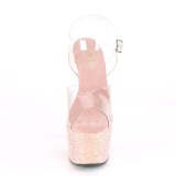 Glitter plateau 18 cm ADORE-708LG-4 transparante hakken - pole dance sandalen