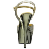 Gold 15 cm Pleaser DELIGHT-609G Chrome Platform High Heel