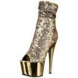 Gold 18 cm ADORE-1008SQ womens sequins ankle boots