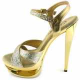 Gold Glitter 16,5 cm Pleaser ECLIPSE-619G Platform Stiletto High Heels