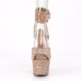 Gold Glitter 18 cm ADORE-791LG pleaser high heels with ankle straps
