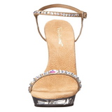 Gold Rhinestone 13 cm LIP-131 Acrylic Platform High Heeled Sandal