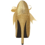 Gold Rhinestone 14,5 cm Burlesque TEEZE-04R Platform Pumps Women Shoes