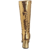 Gold Sequins 8 cm SPECTACUL-300SQ Women Knee Boots