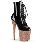 Gold glitter 20 cm FLAMINGO-1020LG Pole dancing ankle boots