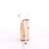 Gold transparent 19 cm ENCHANT-708 Platform High Heels Shoes