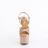 Golden high heels 18 cm ADORE-709GP glitter platform high heels
