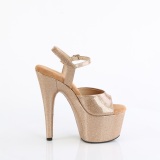 Golden high heels 18 cm ADORE-709GP glitter platform high heels