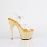 Golden hologram platform 18 cm ADORE-708LQ pleaser high heels sandals