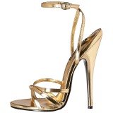 Goud 15 cm Devious DOMINA-108 sandalen met naaldhak