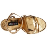 Goud 15 cm Devious DOMINA-108 sandalen met naaldhak