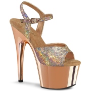 Goud 18 cm ADORE-709HM glitter plateau schoenen met hakken