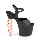 Goud 18 cm IRONGRIP-709 plateau high heels met boksbeugels hakken