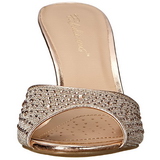 Goud 8,5 cm LUCY-01 glitter platte slippers dames met hak