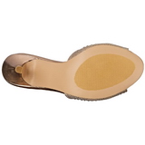 Goud 8,5 cm LUCY-01 glitter platte slippers dames met hak