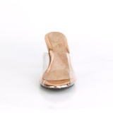 Goud 8 cm BELLE-301 dames slippers met hak