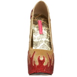 Goud Glinsterende Steentjes 14,5 cm Burlesque TEEZE-27 damesschoenen met hak