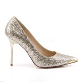 Goud Glitter 10 cm CLASSIQUE-20 naaldhak pumps met puntneus