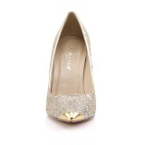 Goud Glitter 10 cm CLASSIQUE-20 naaldhak pumps met puntneus