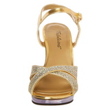 Goud Glitter 12 cm FLAIR-419G Dames Sandalen met Hak