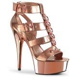 Goud Kunstleer 15 cm DELIGHT-658 pleaser schoenen met hoge hakken