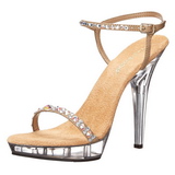 Goud Strass 13 cm LIP-131 Plateau Sandalen met Hoge Hak