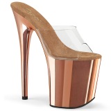 Goud chroom 20 cm FLAMINGO-801 plateau mules met hak pleaser