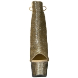 Goud glitter 18 cm ADORE-1018G dames enkellaarsjes met plateauzool