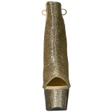 Goud glitter 18 cm ADORE-1018G dames enkellaarsjes met plateauzool