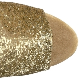 Goud glitter 18 cm ADORE-1018G dames enkellaarsjes met plateauzool