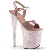 Goud glitter 20 cm Pleaser FLAMINGO-809LG paaldans schoenen met hoge hakken
